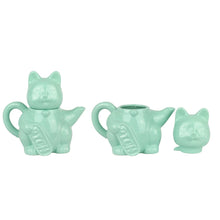 Lade das Bild in den Galerie-Viewer, Teekanne "Lucky Cat", türkis