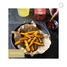 Lade das Bild in den Galerie-Viewer, Schale mit einer Portion Pommes Frites, daneben eine kleine Schale mit Trüffelketchup.