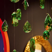 Lade das Bild in den Galerie-Viewer, XL-Anhänger "Diamant" Tropfen grün, 16x26 cm