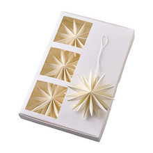 Lade das Bild in den Galerie-Viewer, 6er-Set Anhänger Papiersterne, naturweiß