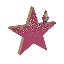 Lade das Bild in den Galerie-Viewer, Deko-Stern mit Santa pink, 18 cm