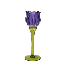 Lade das Bild in den Galerie-Viewer, Windlicht "Tulpe" lila, 21.5 cm