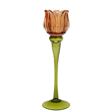 Lade das Bild in den Galerie-Viewer, Windlicht "Tulpe" orange, 26 cm
