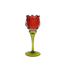 Lade das Bild in den Galerie-Viewer, Windlicht "Tulpe" rot, 18.5 cm