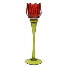 Lade das Bild in den Galerie-Viewer, Windlicht "Tulpe" rot, 26 cm