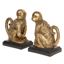 Lade das Bild in den Galerie-Viewer, Clayre & Eef Buchstützen "Affen", gold
