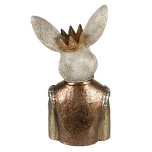 Lade das Bild in den Galerie-Viewer, Rückansicht der Deko-Figur "Lord Bunnyford" mit metallischen Farbtönen im Vintage-Look.