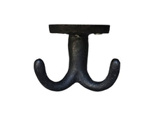 Lade das Bild in den Galerie-Viewer, Doppelhaken zur Deckenmontage aus schwarzem Gusseisen.
