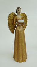 Lade das Bild in den Galerie-Viewer, Meander Kerzenhalter "Engel" 37 cm, gold