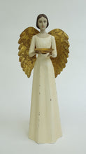 Lade das Bild in den Galerie-Viewer, Meander Kerzenhalter "Engel" 37 cm, cremeweiß