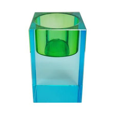 Lade das Bild in den Galerie-Viewer, Teelichthalter Kristallglas S, blau/grün