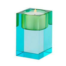 Lade das Bild in den Galerie-Viewer, Teelichthalter Kristallglas S, blau/grün