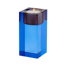 Lade das Bild in den Galerie-Viewer, Teelichthalter Kristallglas M, blau/orange