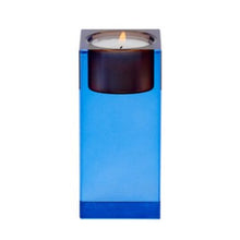 Lade das Bild in den Galerie-Viewer, Teelichthalter Kristallglas M, blau/orange