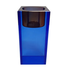 Lade das Bild in den Galerie-Viewer, Teelichthalter Kristallglas M, blau/orange