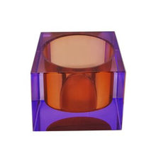 Lade das Bild in den Galerie-Viewer, Teelichthalter Kristallglas XS, lila/orange