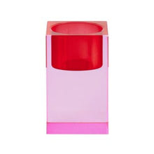 Lade das Bild in den Galerie-Viewer, Teelichthalter Kristallglas S, rosa/rot