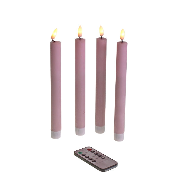 4er Set LED-Kerzen, rosa – Shoppen Im Kaufrausch