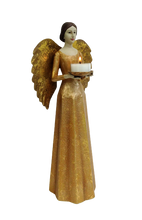 Lade das Bild in den Galerie-Viewer, Meander Kerzenhalter "Engel" 37 cm, gold