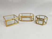 Lade das Bild in den Galerie-Viewer, 3er-Set Schmuckkästen, Glas/ Metall