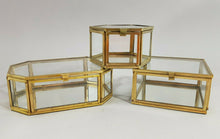 Lade das Bild in den Galerie-Viewer, 3er-Set Schmuckkästen, Glas/ Metall