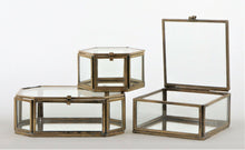 Lade das Bild in den Galerie-Viewer, 3er-Set Schmuckkästen, Glas/ Metall
