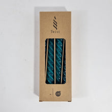 Lade das Bild in den Galerie-Viewer, 4er-Set Spiralkerzen 19 cm, petrol