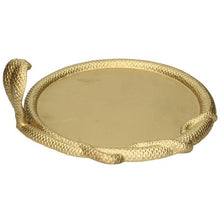 Lade das Bild in den Galerie-Viewer, Goldener Deko-Teller im Dschungelcamp-Stil mit Schlange.