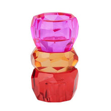 Lade das Bild in den Galerie-Viewer, Kerzenhalter Kristall, pink/orange/rot