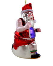 Lade das Bild in den Galerie-Viewer, Joggender Santa Claus als Weihnachtsbaumschmuck aus Glas.