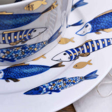 Lade das Bild in den Galerie-Viewer, Schale "Blue Fish", 14 cm