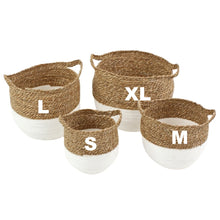 Lade das Bild in den Galerie-Viewer, Flechtkorb "Valencia" aus Seegras XL natur/weiß, 35 cm