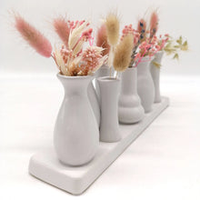 Lade das Bild in den Galerie-Viewer, 10 Mini-Vasen auf Tablett, weiß
