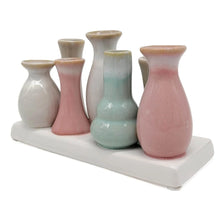 Lade das Bild in den Galerie-Viewer, 7 Mini-Vasen auf Tablett, multicolor
