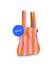 Lade das Bild in den Galerie-Viewer, Notabag 2-in-1 Tasche/Rucksack, orange/rosa gestreift
