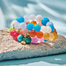 Lade das Bild in den Galerie-Viewer, Armband &quot;Bubblegum&quot;, türkis/weiß
