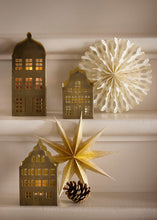 Lade das Bild in den Galerie-Viewer, Bungalow Papierstern &quot;Dazzle&quot; 25 cm, gold
