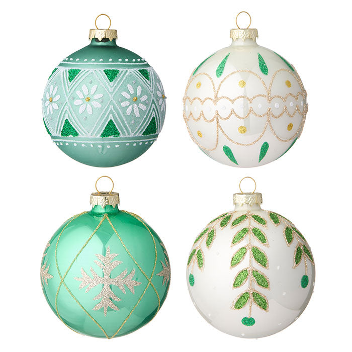 Bungalow 4er-Set Weihnachtskugeln 