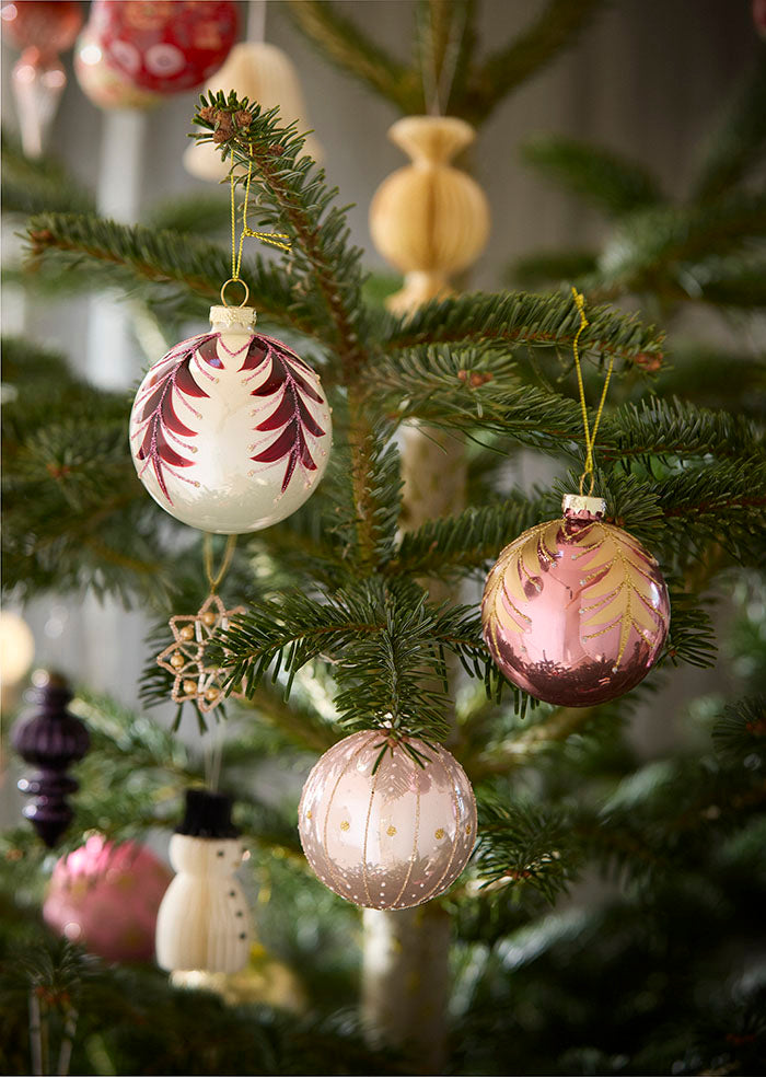 Bungalow 4er-Set Weihnachtskugeln 