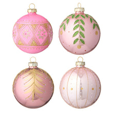 Lade das Bild in den Galerie-Viewer, Bungalow 4er-Set Weihnachtskugeln &quot;Seraphim&quot;, rosa
