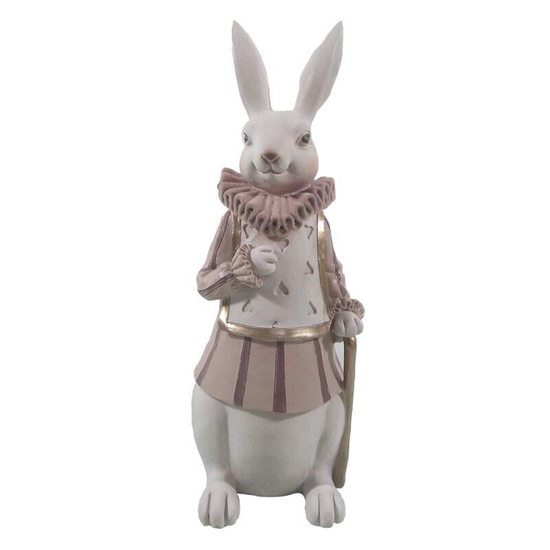 Clayre & Eef Hase mit Stock rosa, 27 cm