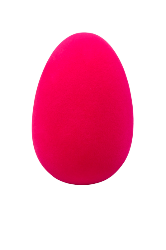 Deko-Ei pink beflockt, 15 cm