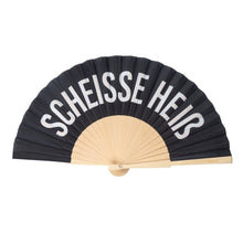 Lade das Bild in den Galerie-Viewer, Fisura Fächer &quot;Scheisse heiß&quot;, schwarz/weiß
