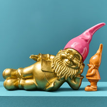 Lade das Bild in den Galerie-Viewer, Zwerg liegend gold/pink, 44 cm
