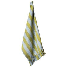 Lade das Bild in den Galerie-Viewer, Geschirrtuch "Stripes &amp; Ruffles" 50x70 cm, blau/grün
