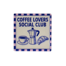 Lade das Bild in den Galerie-Viewer, Gift Company Love Tiles Untersetzer "Coffee Lovers Social Club"
