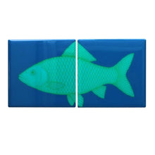 Lade das Bild in den Galerie-Viewer, Gift Company Love Tiles 2er-Set Untersetzer "Fisch türkis/blau"
