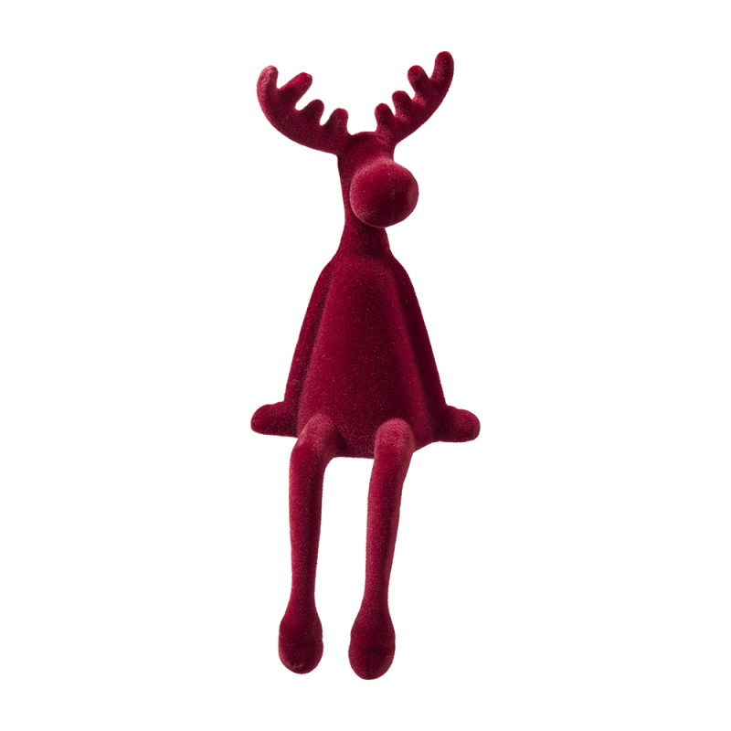 Kantenhocker Elch 31 cm, bordeauxrot
