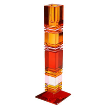 Lade das Bild in den Galerie-Viewer, Kerzenleuchter &quot;Fancy Crystal&quot; rot/orange, 28 cm
