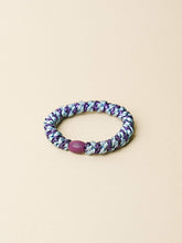 Lade das Bild in den Galerie-Viewer, Kknekki Haargummi "Seablue Dark Purple Glitter Stripe"
